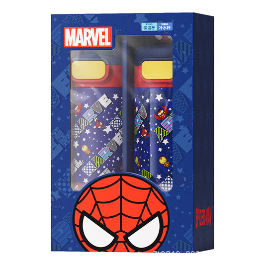 Marvel Spiderman Water Bottle Gift Set – 2 Bottles (430ml & 530ml): Insulated & Tritan Plastic