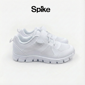 Spike White athletic shoes with a visible brand logo on a white background