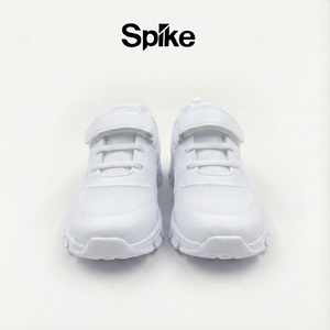 front view White sneakers on a white background with 'Spike' branding.