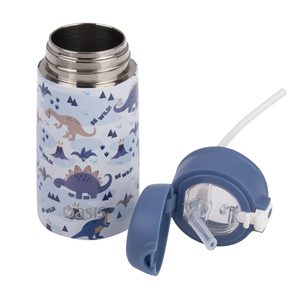 Oasis Kids Water Bottle with Sipper Silicone Straw 400ML (Cosmic Dinos)
